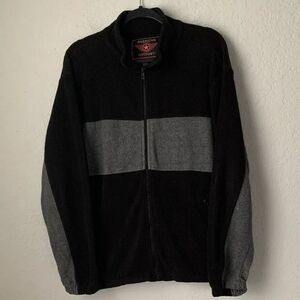 American Outpost Black/Gray Men's Sweater Full Zip Pockets Size XL